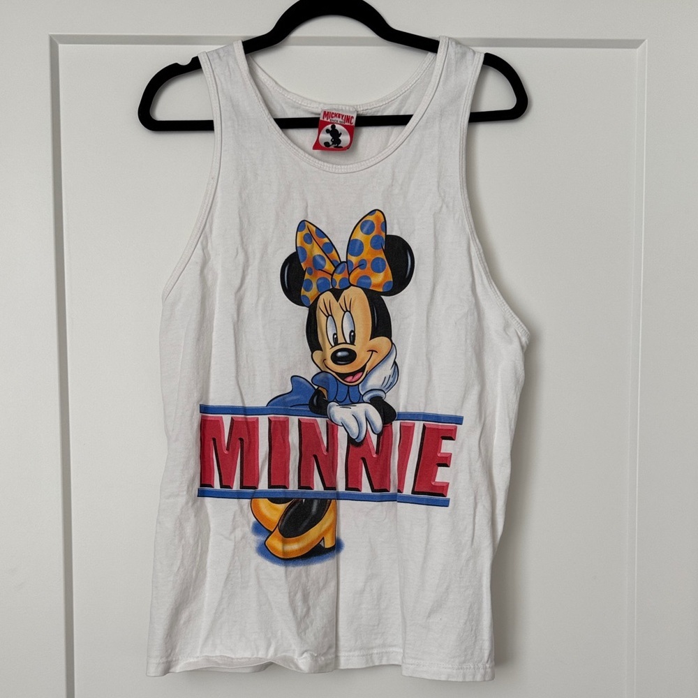 Vintage Disney Minnie Mouse White Tank Top